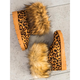 SHELOVET Mukluki con estampado de leopardo de piel marrón multicolor 1