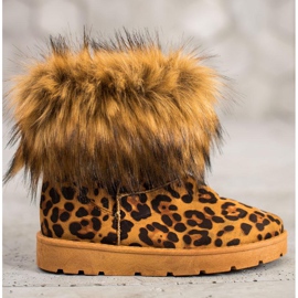 SHELOVET Mukluki con estampado de leopardo de piel marrón multicolor 3
