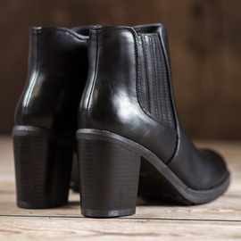 Comer Botas de cuero ecológico negro 5