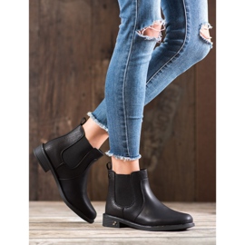 SHELOVET Botines Chelsea de piel ecológica negro 3