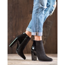 SHELOVET Botas de gamuza elegantes negro 4