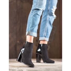 SHELOVET Botas de gamuza elegantes negro 5