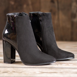 SHELOVET Botas de gamuza elegantes negro 2