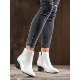 SHELOVET Botas Blancas Con Tacón Decorativo blanco 1
