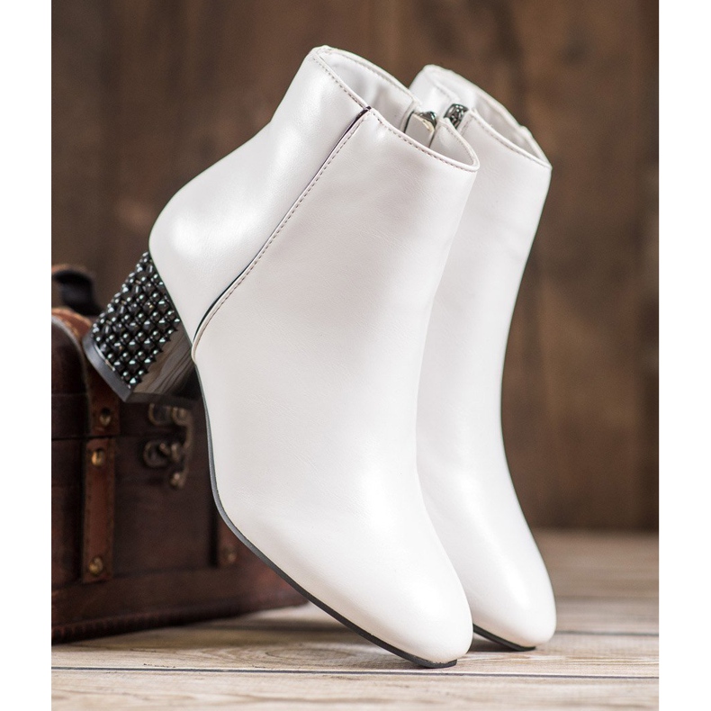 SHELOVET Botas Blancas Con Tacón Decorativo blanco 2