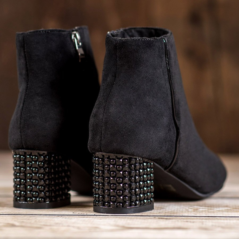 SHELOVET Botas con Tacón Decorativo negro 1