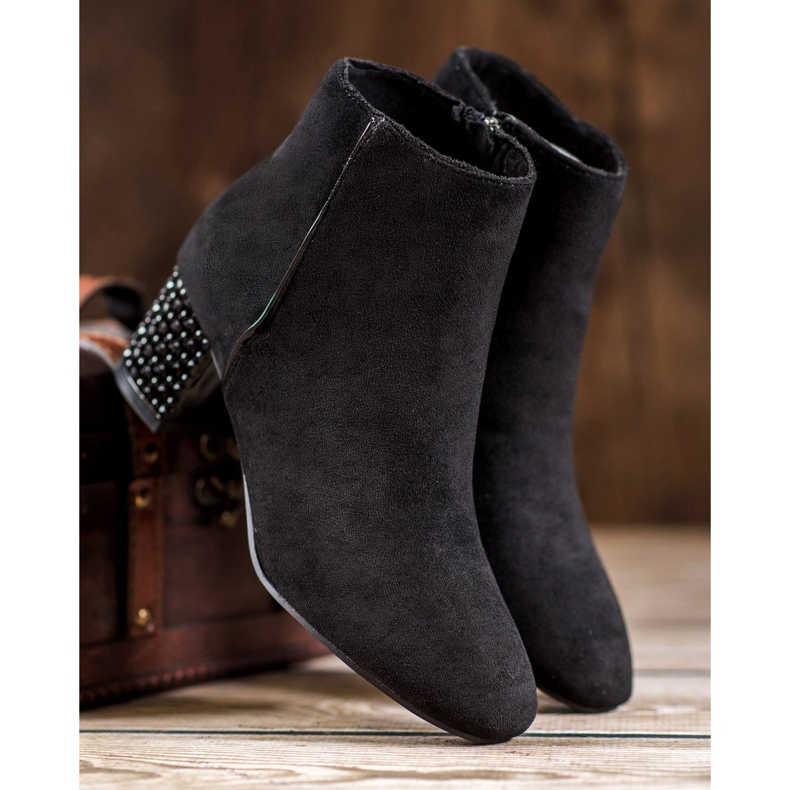 SHELOVET Botas con Tacón Decorativo negro 2