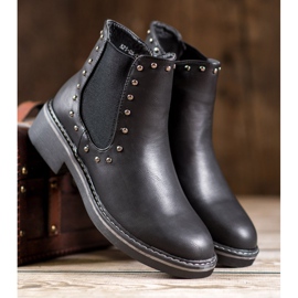 SHELOVET Botas con diamantes de imitación negro 5