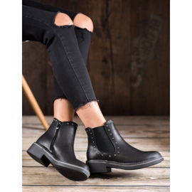 SHELOVET Botas con diamantes de imitación negro 2