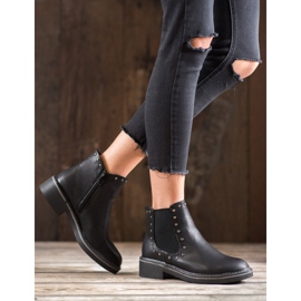 SHELOVET Botas con diamantes de imitación negro 3