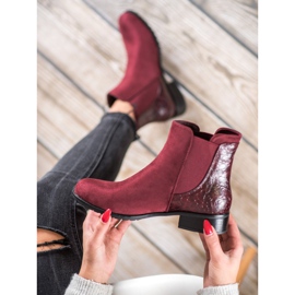 Erynn Botas granate Jodhpur con estampado de serpiente rojo 2