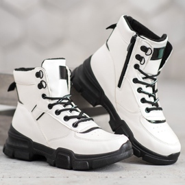 SHELOVET Botas en la plataforma de moda blanco 5