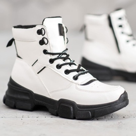SHELOVET Botas en la plataforma de moda blanco 1
