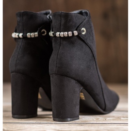 SHELOVET Botas con circonita cúbica negro 2