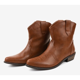 Botas marrones en el poste de 928-1 botas de vaquero marrón 3
