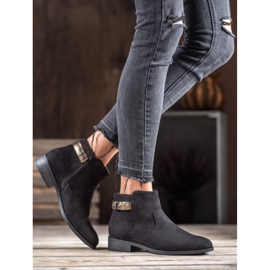 SHELOVET Botas con cinturón decorativo negro 5
