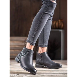 Small Swan Botines de piel ecológica negros 1