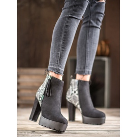 Weide Botas de plataforma con estampado de serpiente negro 1 Weide Botas de plataforma con estampado de serpiente negro 1