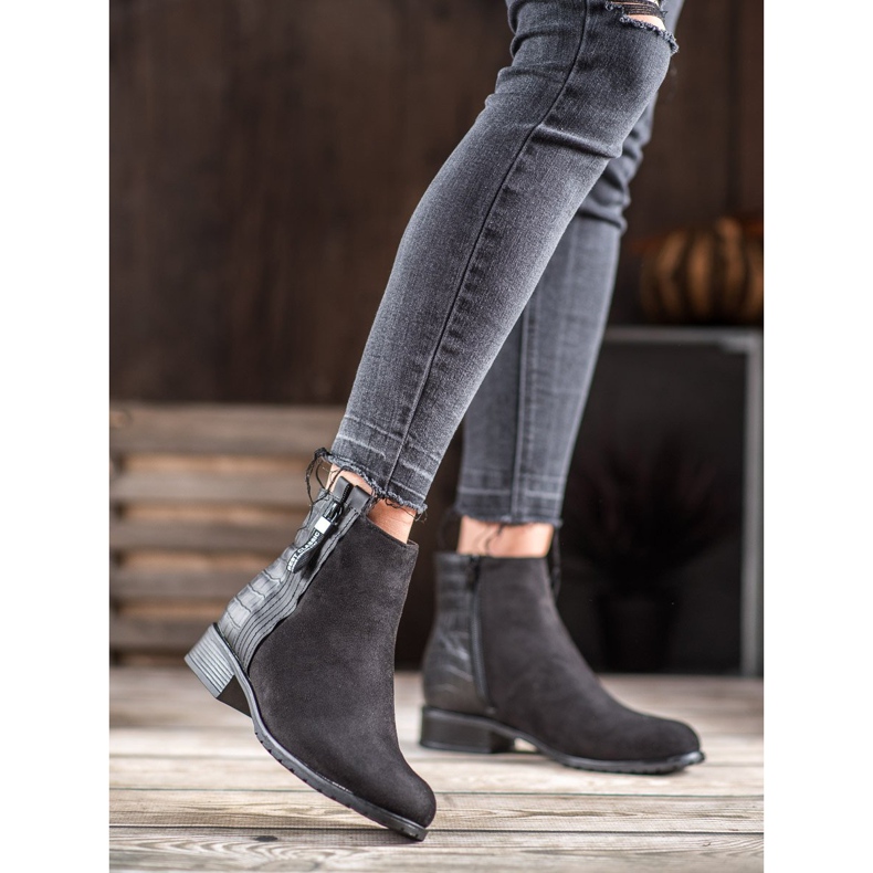 Erynn Botas con cremallera decorativa negro 1