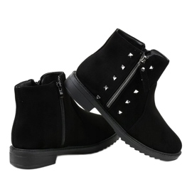 Botines planos de mujer negros con pelo CH-26 3