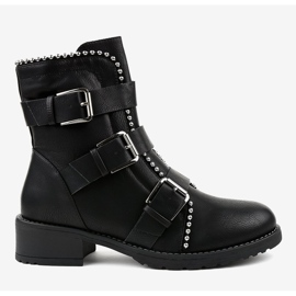 Botas negras planas aisladas Z149 negro 2