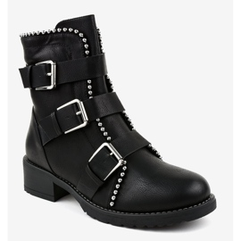 Botas negras planas aisladas Z149 negro 1