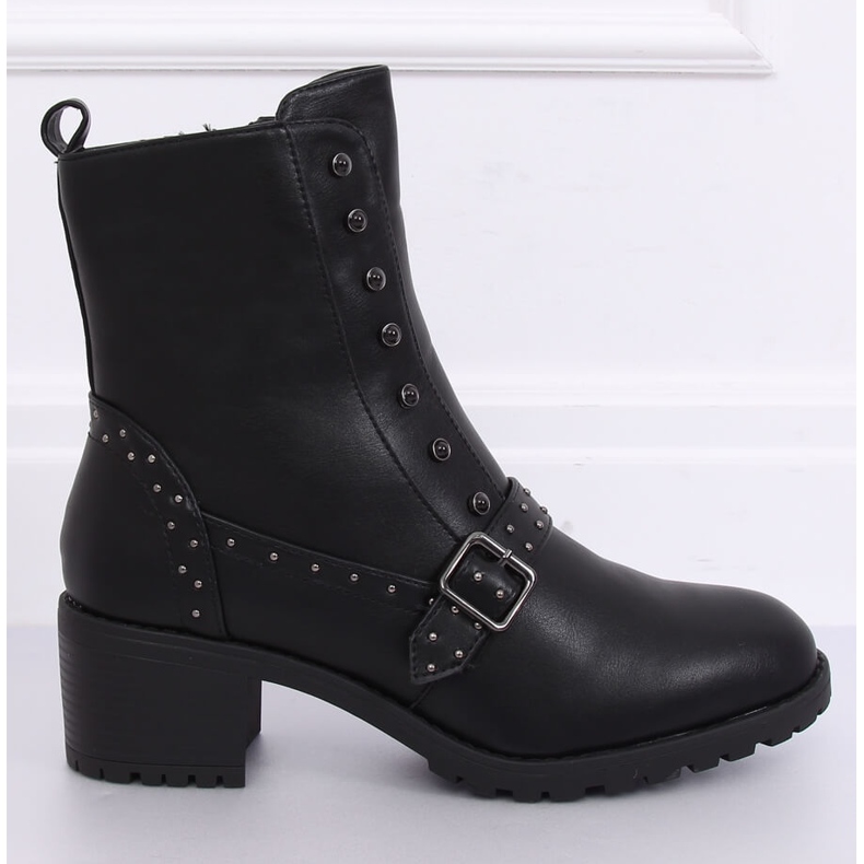 Botas negras con tacones anchos negro 1003-1 Negro 2