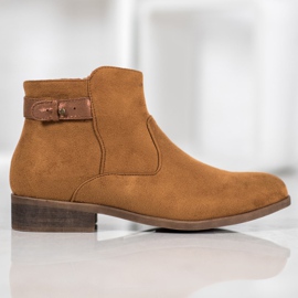 SHELOVET Botas con cinturón decorativo marrón 1