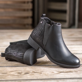 SHELOVET Botines negros en una cremallera 5