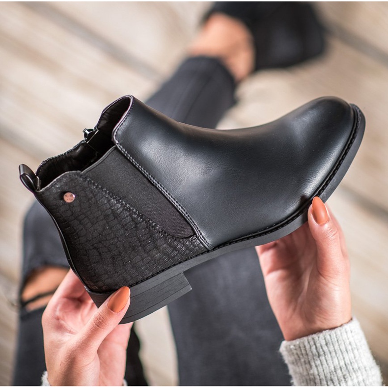 SHELOVET Botines negros en una cremallera 1