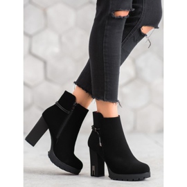 SHELOVET Botines textiles en la plataforma negro 4