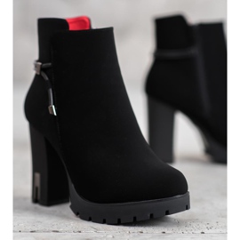 SHELOVET Botines textiles en la plataforma negro 2