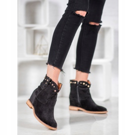 Bella Paris Botas camperas de ante con jets negro 2