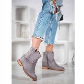 Bella Paris Botas de vaquero en una cuña gris 1