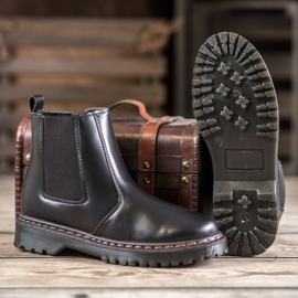 SHELOVET Botines chelsea en la plataforma negro 4