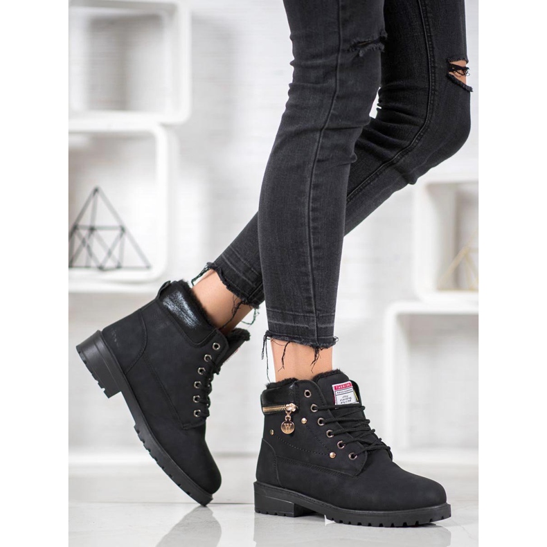 SHELOVET Tramperos con candado adornado negro 1