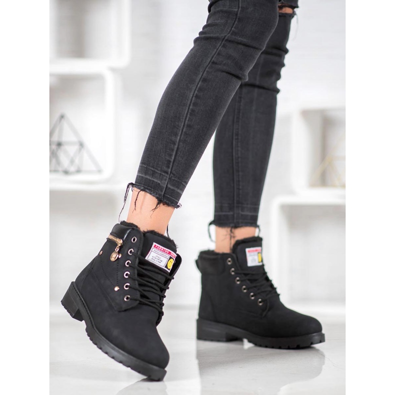 SHELOVET Tramperos con candado adornado negro 2