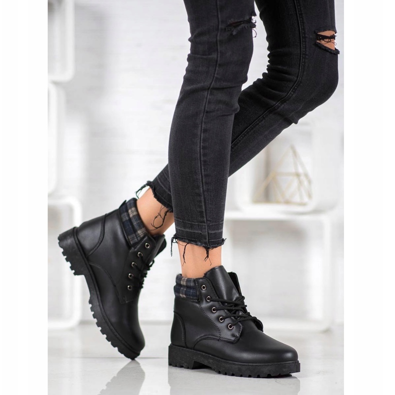 SHELOVET Tramperos cómodos en la plataforma negro 2