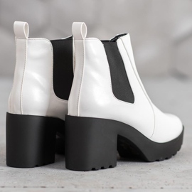 Weide Botas Chelsea de moda blanco 4