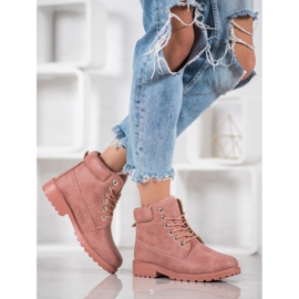 SHELOVET Tramperos rosados ​​con piel 5