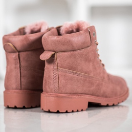 SHELOVET Tramperos rosados ​​con piel 2