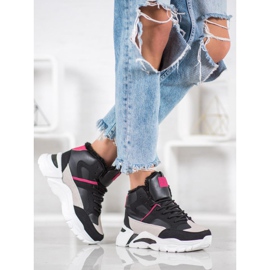 Bella Paris Zapatillas con piel negro multicolor 6