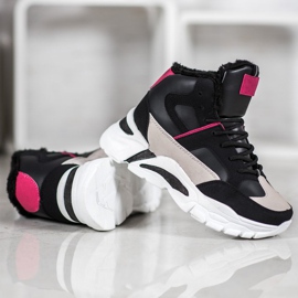 Bella Paris Zapatillas con piel negro multicolor 3