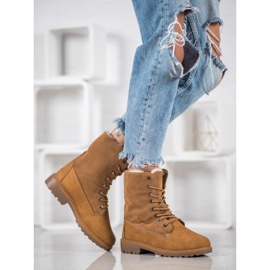 SHELOVET Camello Trappers con piel marrón 5