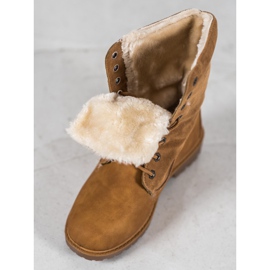 SHELOVET Camello Trappers con piel marrón 4