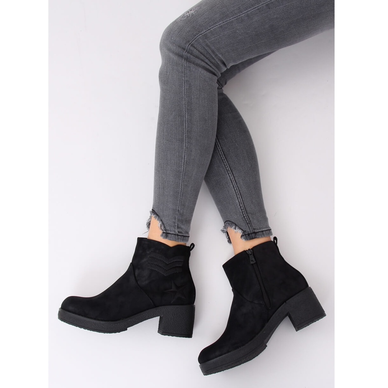 Botas negras con tacones anchos K1822701 Negro 1 Botas negras con tacones anchos K1822701 Negro 1