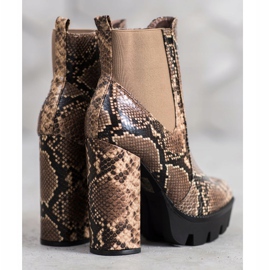 Seastar Botas altas con estampado de serpiente marrón multicolor 1