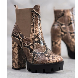 Seastar Botas altas con estampado de serpiente marrón multicolor 5