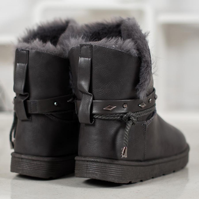 SHELOVET Mukluki con cuero ecológico gris 1