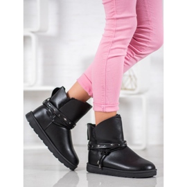 SHELOVET Mukluki con cuero ecológico negro 1